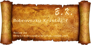 Bobrovszky Kristóf névjegykártya
