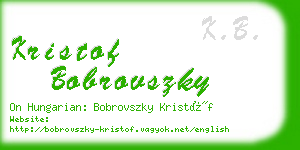 kristof bobrovszky business card